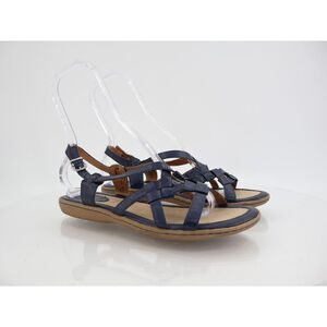 Born Kesia Women's Sandal Size 9 Strappy Gladiator Blue Flat Straps Vegan